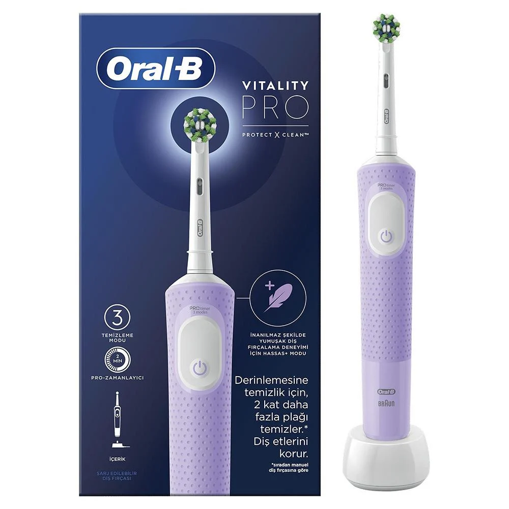 BRAUN ORAL-B D103 VITALITY PRO CROSS ACTION ŞARJLI DİŞ FIRÇASI (LİLA)